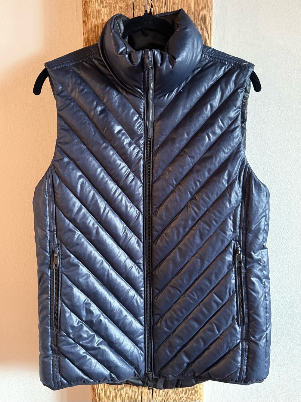 Rag & Bone Quilted Goose Down Puffer Vest Navy Sm Medium